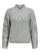 Object Gebreide Kabeltrui Elisse Grijs dames