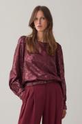 Summum Top Shiny Jacquard Bordeaux Rood dames