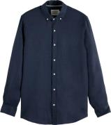 Scotch & Soda Overhemd Core Linnen Navy heren