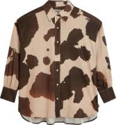 Scotch & Soda Blouse Printed Linnen blend Bruin dames