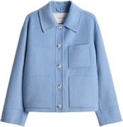 Opus Jas Helia van hoogwaardige wolmix regular fit Aqua dames