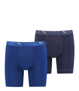 Puma Boxershorts Sport Cotton Long Boxer 2P Blauw