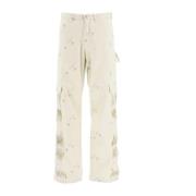Straight Trousers Off White , Beige , Heren