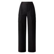 Zwarte Wide Leg Cargo Broek Vince , Black , Dames