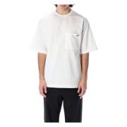 Wit katoenen oversized t-shirt Oamc , White , Heren