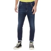 Slim-Fit Lage Taille Jeans met 5 Zakken Dondup , Blue , Heren