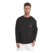 T-shirt met lange mouwen en ronde hals Kiton , Black , Heren