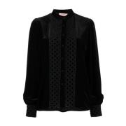 Zwarte Turtle Neck Blouse Twinset , Black , Dames