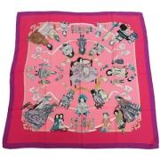 Pre-owned Silk scarves Hermès Vintage , Pink , Dames