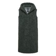 Sherpa Fleece Hooded Vest BomBoogie , Green , Dames