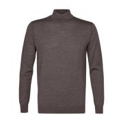 Taupe Mock Neck Pullover Sweater Profuomo , Brown , Heren