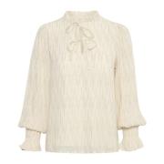 Stijlvolle Blouse met Mica Details Part Two , White , Dames