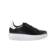 Zwarte Leren Sneakers Scarosso , Black , Dames