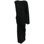 Zwarte Asymmetrische Maxi Jurk voor Speciale Gelegenheden Rick Owens ,...