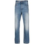Slim-Fit Blauwe Gewassen Denim Jeans Saint Laurent , Blue , Heren