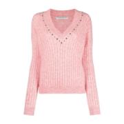 V-neck Knitwear Alessandra Rich , Pink , Dames