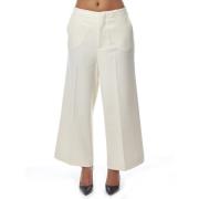 Elegante Cream Wide Leg Broek Liviana Conti , Beige , Dames