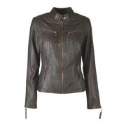 Dames Bikerjack Leer Btfcph , Brown , Dames