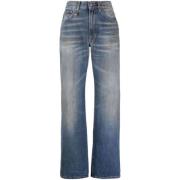 Stalen Blauwe Straight-Leg Jeans R13 , Blue , Dames