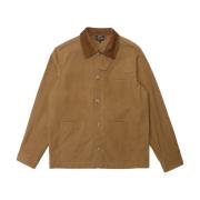 Kameel Wax Katoenen Blouson A.p.c. , Brown , Heren