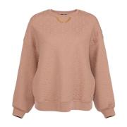 Dames Sweater met Logo Motief Elisabetta Franchi , Beige , Dames
