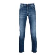 Slim-fit indigo blauwe stretch-katoenen jeans Dondup , Blue , Heren