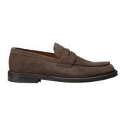 Donkerbruine suède loafers met verfijnde silhouet Doucal's , Brown , H...