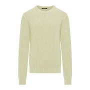 Warme Geribbelde Katoenen Crew Neck Sweater BomBoogie , Beige , Heren