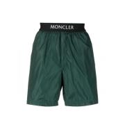 Groene Logo-Patch Zwembroek Moncler , Green , Heren