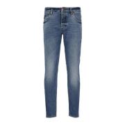 Blauwe Katoenen Jeans met Borduursel Don The Fuller , Blue , Heren