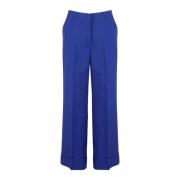 Wijde Pijp Linnen Viscose Broek P.a.r.o.s.h. , Blue , Dames