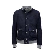 Leather Jackets Gimo's , Blue , Heren