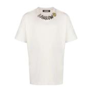 Logo Print Wit T-shirt Barrow , White , Heren