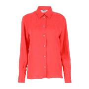 Koraal satijnen shirt Msgm , Red , Dames