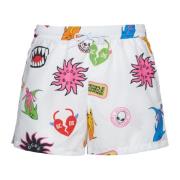 Kleurrijke Zwemshorts Elastische Taille Gcds , White , Heren