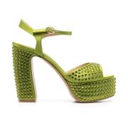 Sandalen met Spikes en Hoge Hakken Roberto Festa , Green , Dames