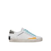 Distressed Bianco Sneakers Crime London , White , Dames