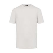 Katoenen T-shirt met korte mouwen en ronde hals Kiton , Beige , Heren