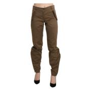 Ermanno Scervino Brown Mid Waist Straight Cotton Pants Ermanno Scervin...