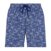 Herringbone Print Badpak Boggi Milano , Blue , Heren