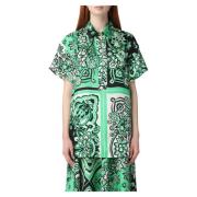 Bandana Print Blouse voor Dames RED Valentino , Green , Dames