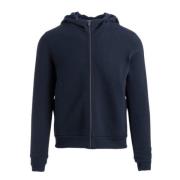 Winter Fleece Hood Rits Sweatshirt RRD , Blue , Heren