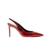 Rode Elaphe Slingback Pumps Scarosso , Red , Dames