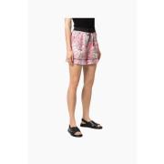 Zijden Shorts met Palmboomprint Moncler , Pink , Dames