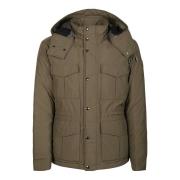 614 Donkergroene Aleutian Field Jas Woolrich , Green , Heren