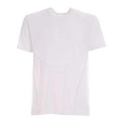Witte Geribbelde T-Shirt met Omgekeerde Stiksels Comme des Garçons , W...