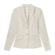 Elegante Barcelona Blazer in Ecru Summum Woman , Beige , Dames