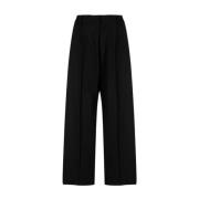 Elegant Wool Wide Trousers Giuseppe Di Morabito , Black , Dames