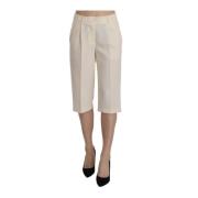 Crème Straight Cropped Broek Silvian Heach , Beige , Dames