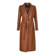 Belted Coats Simonetta Ravizza , Brown , Dames